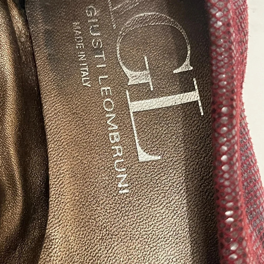 AGL Ladies Burgundy Leather Flats size USA 7 made in Italy - Picture 11 of 15
